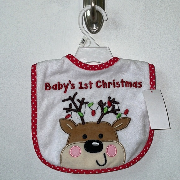Baby’s 1st Christmas Bib NWT - Picture 1 of 2